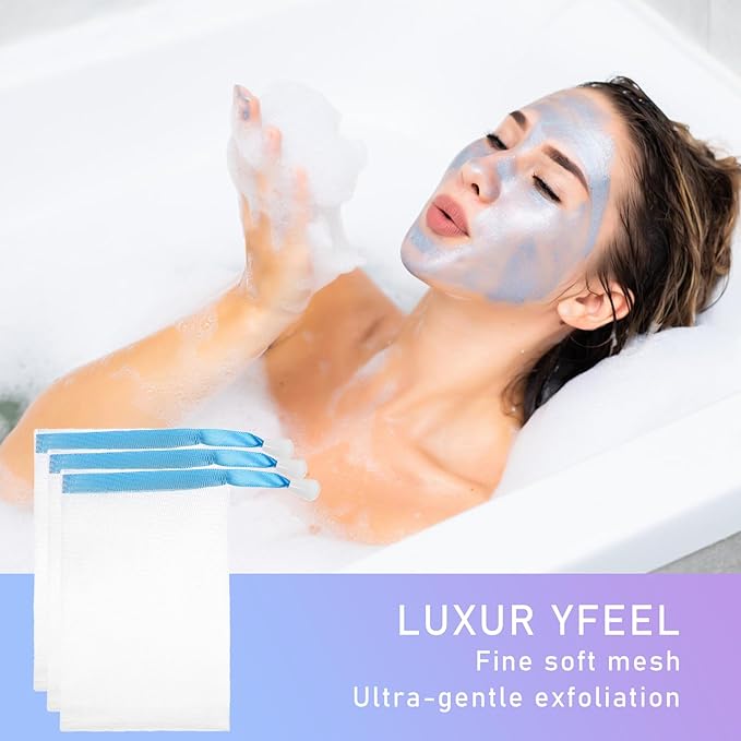 140 Pcs Mesh Soap Bags for Soap Bars, 10 Colors Soap Saver Pouch, Soap Bag for Shower with Drawstring, for Shower Washing, Bubble, Drying and Store Soap, 6 X 4 Inches