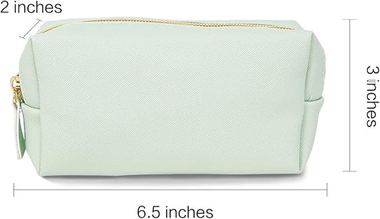 Leather Makeup Bag Set - Womens Small Cosmetic Bag for Purse with Pencils, Large Black Relavel Makeup Bag for Purse - Perfect for Travel and Daily Use