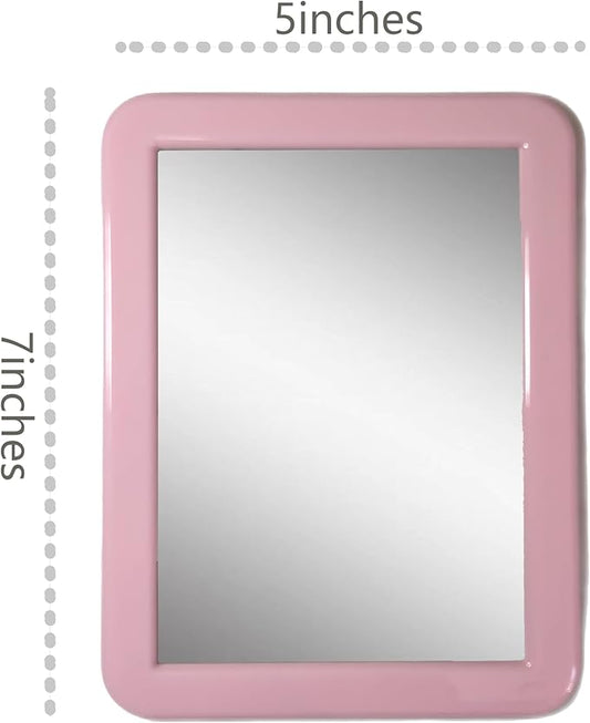 Magnetic locker mirror, 5"x7", small rectangular mirror for the back of locker doors, suitable for school lockers, work lockers, home refrigerators, magnetic whiteboards, locker accessories (Black)