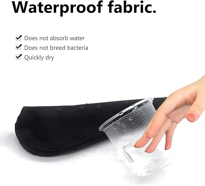 Aosbos Travel Makeup Brush Holder Bag, Small Cosmetic Pouch Organizer for Make Up Brush Traveling Case, Black Multi-functional Pouch