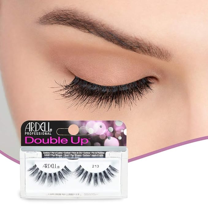 Ardell Double Up 213 False Eyelashes, Dramatic Volume and Length, Reusable Strip Lashes for Bold Eye Look, 4 Pairs