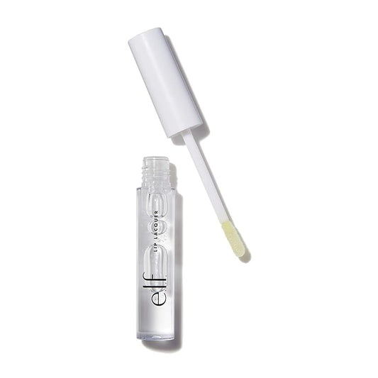 e.l.f. Lip Lacquer, Moisturizing, Shiny, Non-Sticky, Long Lasting, Provides Maximum Color, Fl Oz, Clear, 0.08 oz (Pack of 2)