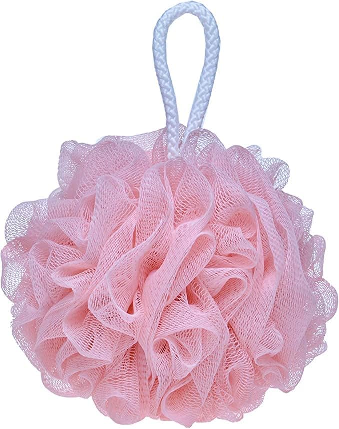 Baul Service and Supply -Loofah Bath & Shower Sponge- Back & Body Soft Mesh Exfoliating Scrubber Used for All Skin Types [Unisex Adults/Unisex Kids] (Pink)