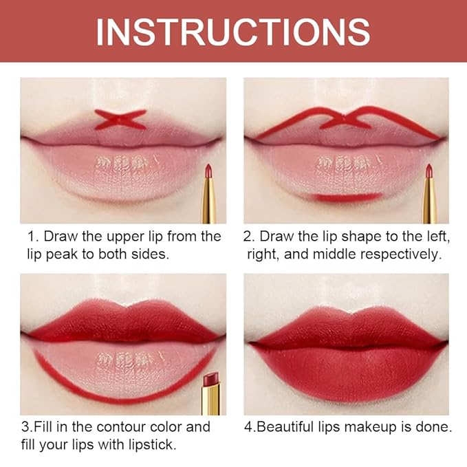 BINGBRUSH 2 IN 1 Lip Liner & Lipstick Makeup Set, Dark Red Matte Metallic Lipliner Set for Black Mature Women Waterproof Long Lasting Gift Set (3Pcs Set02-Matte:01#06#09#, 3Pcs)