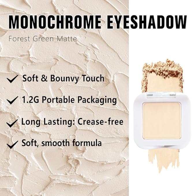 Matte Singe Eye Shadow Palette Makeup, Matte Smoky Beige Monochrome Eyeshadow For Old Women, Mini Singe Pressed Pigmented Waterproof Sombras Para Ojos, Vegan, Talc, Paraben&Cruelty Free, 17