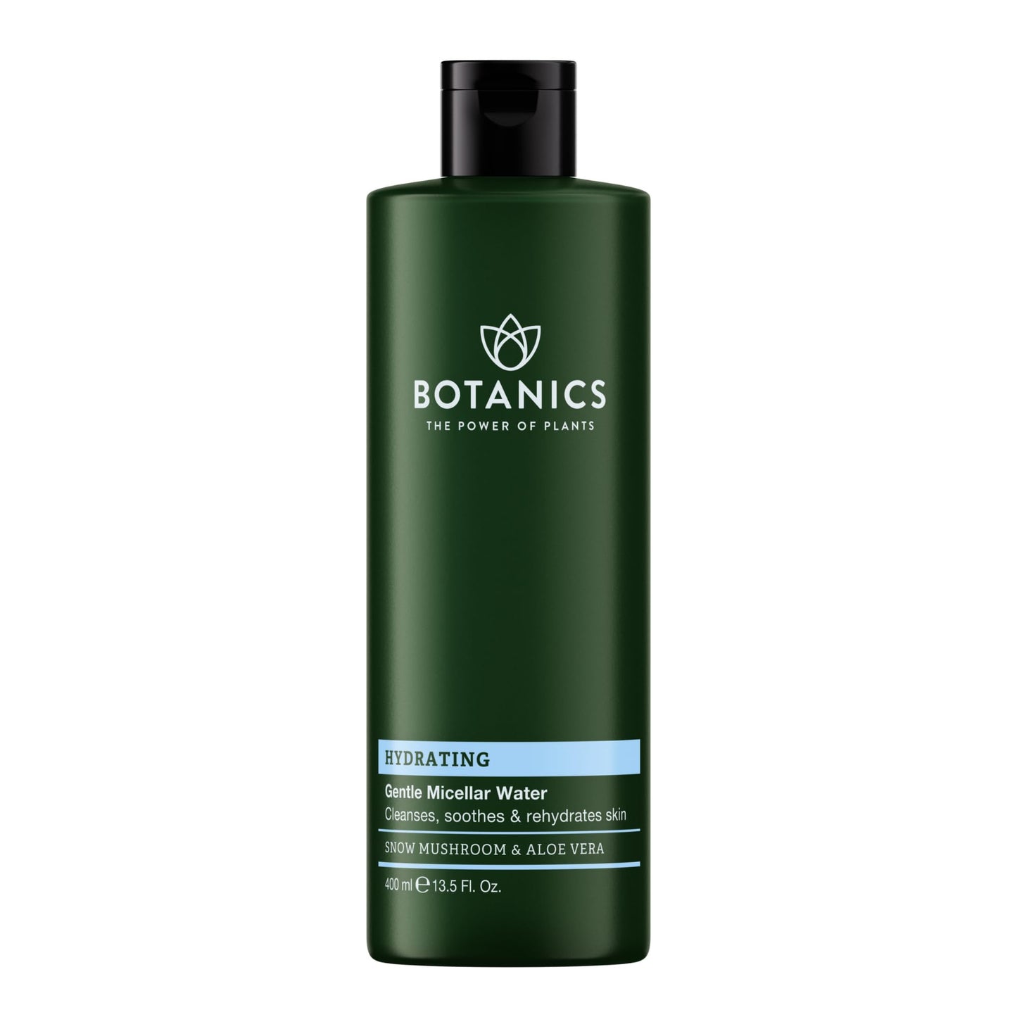 Botanics Micellar Water Makeup Remover - Hydrating & Gentle Cleansing Water - Enriched with Snow Mushroom & Aloe Vera - Vegan & Cruelty-Free Eye Makeup Remover Liquid (13.5 Fl Oz)