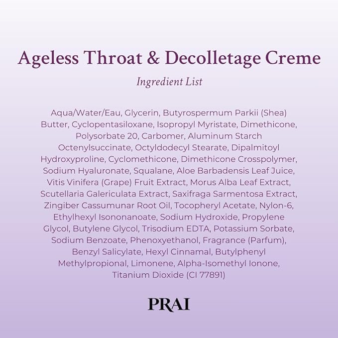 PRAI Neck Creme for Tightening & Firming Beauty | Neck Firming Cream That Boosts Elasticity | Cruelty & Paraben-Free Vegan Neck Tightening Cream | Neck and Chest Firming Cream With Hyaluronic Acid