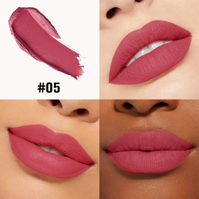 6-Color Velvet Matte Lipstick Balm-in-Pencil for Lips Makeup, Ultra Hydrating, Long-Lasting High lmpact Color Soft Finish, Waterproof Moisturized Lips