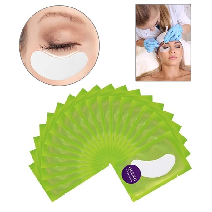 55 Pairs Set, Under Eye Hydrogel Pads, Professional Lint Free Eye Mask Eyelash Extension Gel Patches Kit for Adhesive Lash Beauty Tool (Green)