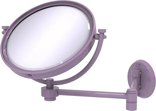 Allied Brass WM-6/4X-LVN 8 Inch Wall Mounted Extending Make-Up Mirror 4X Magnification, Lavender