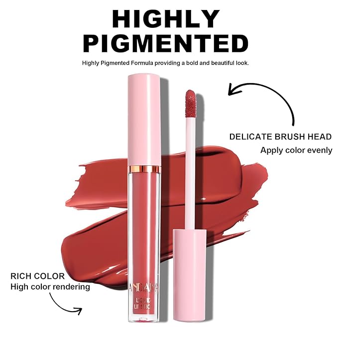 6Pcs Nude Matte Liquid Lipstick Set, Waterproof Long Lasting Non-Stick Cup Nude Lipstick 24 Hour Not Fade Red Matte Lipstick Professional Lip Gloss Mother's Day Gifts for Women (Gift Set B)