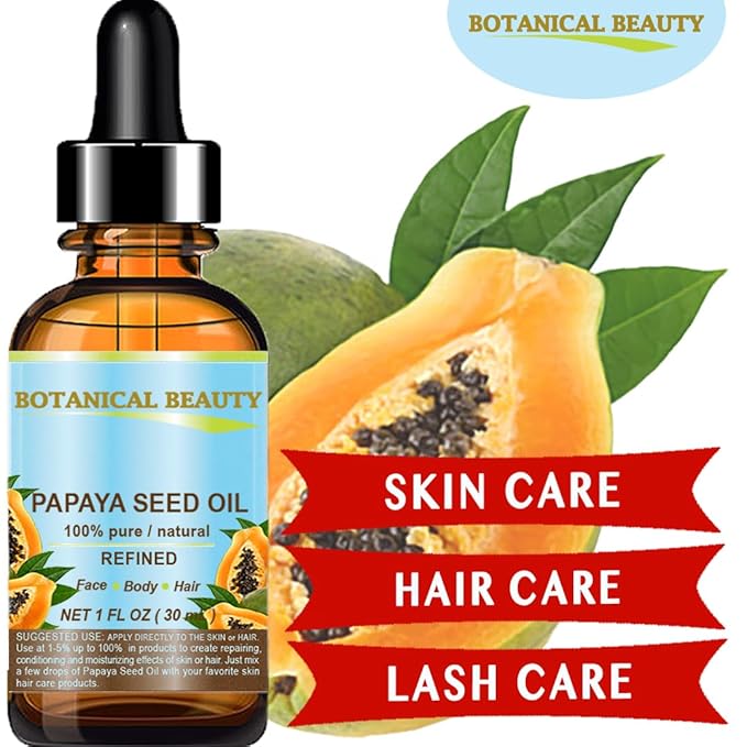 Botanical Beauty PAPAYA SEED OIL. 100% Pure / Natural / Undiluted /Refined Cold Pressed Carrier Oil. 0.5 Fl.oz.- 15 ml. For Skin, Hair And Lip Care.