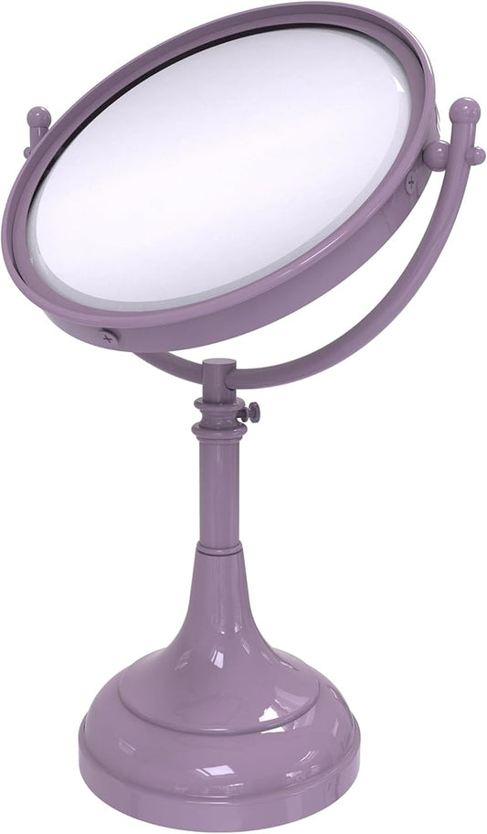 Allied Brass DM-1/2X-LVN Height Adjustable 8 Inch Vanity Top Make-Up Mirror 2X Magnification, Lavender