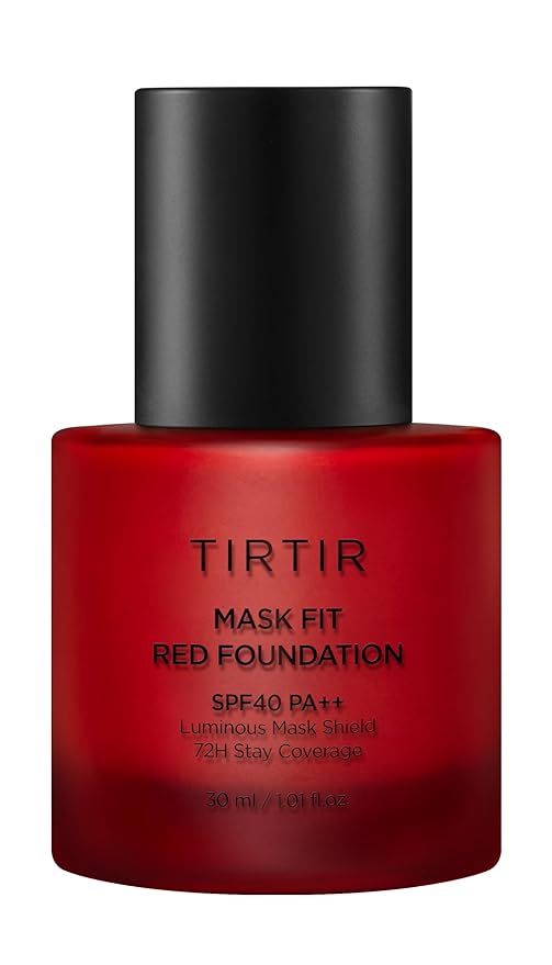 TIRTIR Mask Fit Red Foundation | High Coverage, Long-Lasting, Lightweight, Buildable Coverage, Radiant Semi-Matte Finish, All Skin Types, Korean Foundation, 17 Porcelain