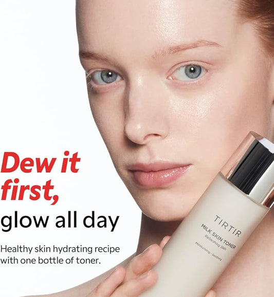 TIRTIR Milk Skin Rice Toner | Deep Moisturizing, Hydrating Toner for face, Niacinamide, Ceramide, Rice Bran Extract, Nature-Oriented Ingredients for Korean Skin Care, Vegan, 0.67 Fl Oz