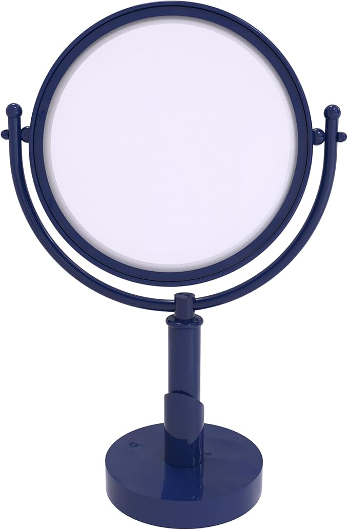 Allied Brass SH-4/4X-MBL Soho Collection 8 Inch Vanity Top Make-Up Mirror 4X Magnification, Mediterranean Blue