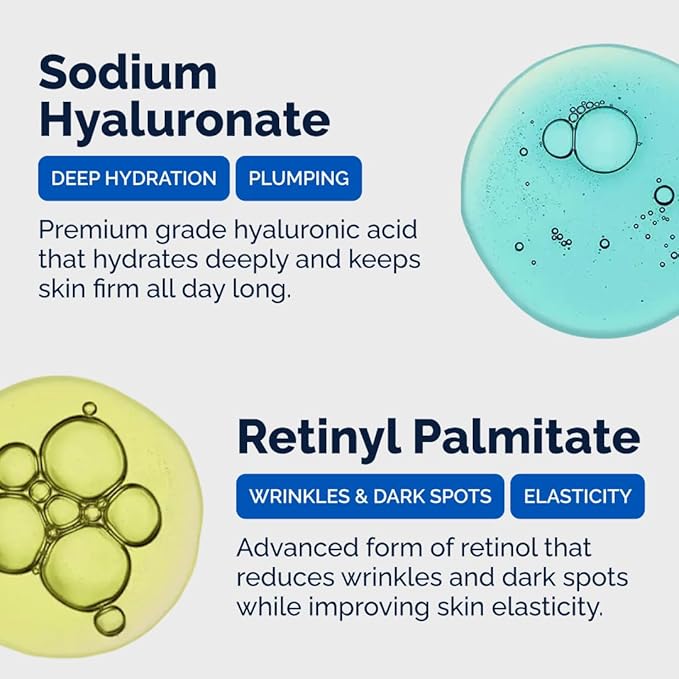 Face Cream – Moisturizer with Retinol and Hyaluronic Acid, Refreshing Effect, Reduces Wrinkles and Dark Spots, Improves Skin Elasticity and Radiance