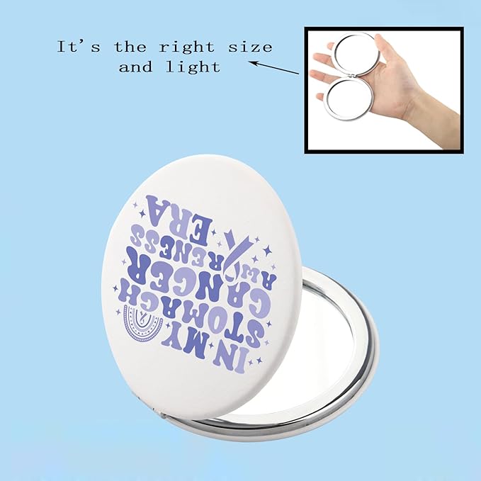 BEKECH Stomach Cancer Awareness Gifts Cancer Support Gifts in My Stomach Cancer Awareness Era Compact Mirror Warrior Gifts