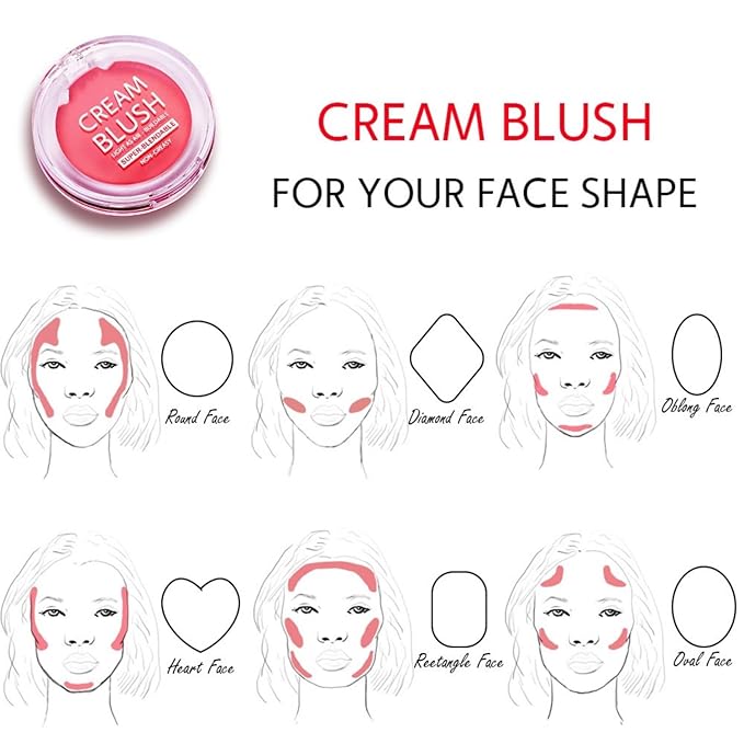 MAEPEOR Cream Face Blush 8 Color Lightweight Smooth Natural Look Matte Face Blush Long-Lasting Buildable Blusher for Cheeks (107 Grape)