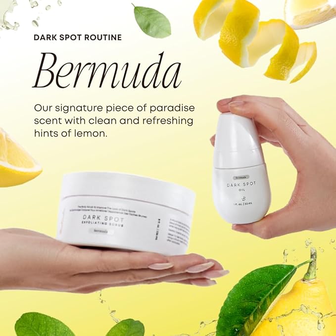 Bushbalm Dark Spot Exfoliating Scrub - Natural Body Scrub Exfoliant to Hydrated, Soften and Enhance Glow in Skin - Bermuda 236 ml