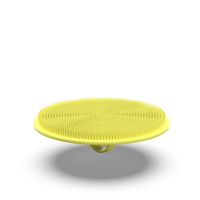 Boie USA Loop Body Scrubber - Soft Silicone-Like Exfoliating Shower Scrubber & Body Cleansing Brush - Hang-to-Wall Loofah Replacement - Exfoliator for All Skin Types - Yellow