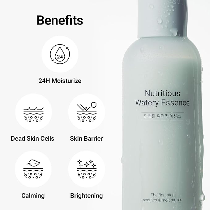 Nutritious Watery Essence, All-in-one Power Plant-Protein Toner for Soothing and Hydrating, Gentle Exfoliation, CICA Calming, Niacinamide, Korean Skincare, Glass Skin (180ml / 6.08 fl.oz.)