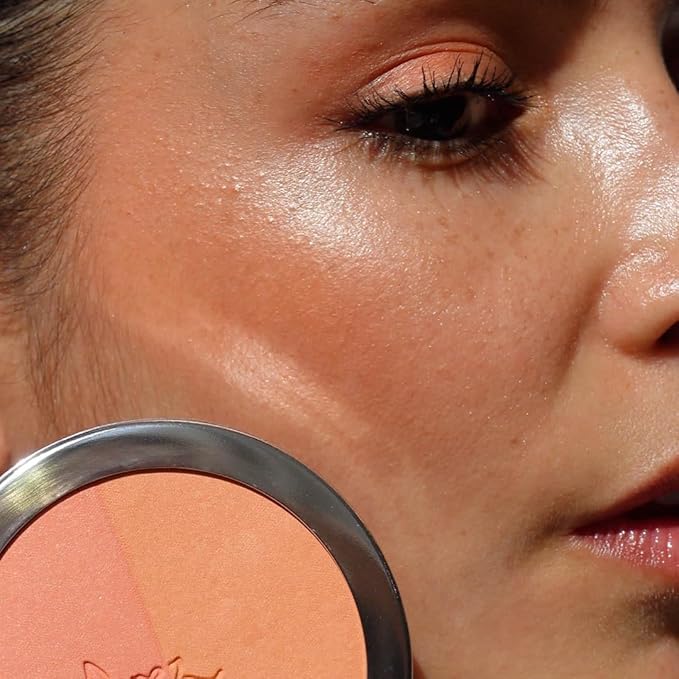 Ere Perez - Natural Rice Powder Blush Duo | Hydrate, Soothe, Calm | Sunflower + Chamomile Oils, Vitamin E | Sensitive Skin Safe, Vegan, Cruelty-Free, Clean Beauty (Bondi, 0.32 oz | 9 g)