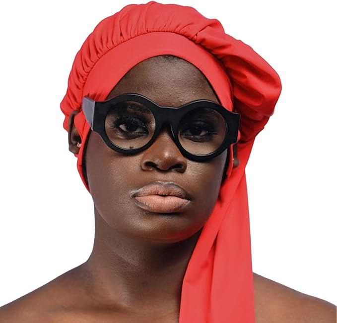 Bonnetail for Women, Long Bonnet for Ponytails, Hair Care, Bonnetail for Sleeping with Ear Slots