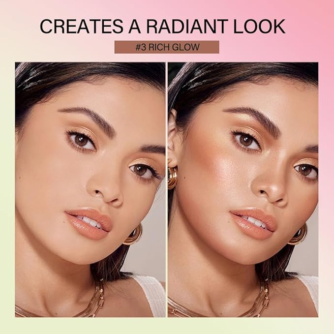 Bronzer Stick, Facial Contouring Stick,Cream Contour Stick, Facial Contouring Stick,Highlight Contour Makeup Long Lasting, Face Bronzer, Face Shaping,03,Rich Glow&04,Beach Glow