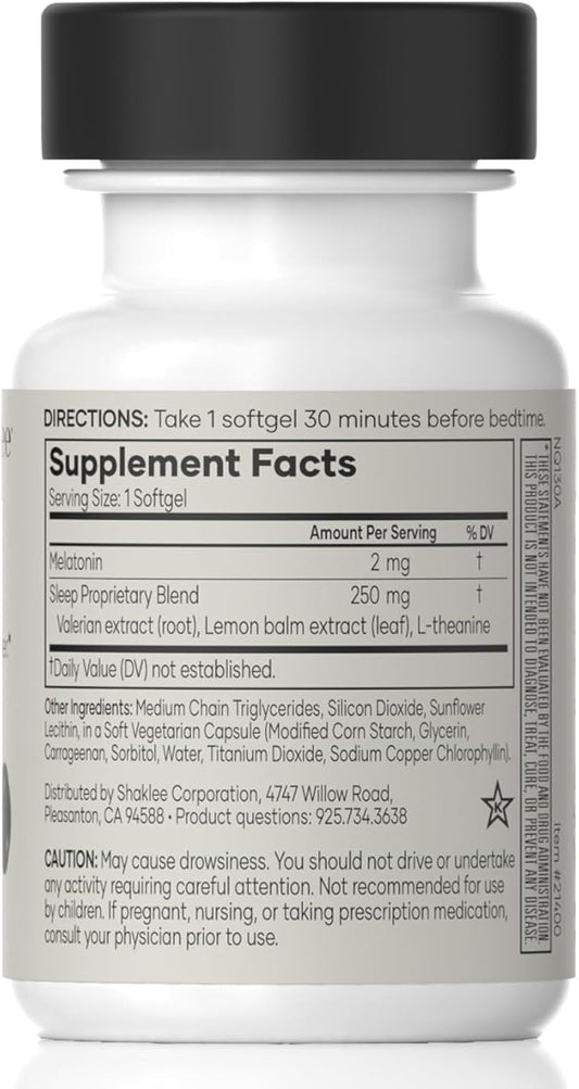 Shaklee - Dream Serene™ Melatonin Sleep Aid - Fall Asleep Faster, Wake Up Refreshed - with Melatonin, Valerian, Lemon Balm, L-Theanine - for Ultimate Beauty Sleep - 30 Softgels