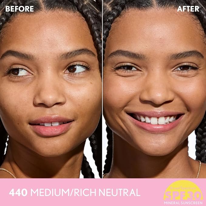 COVERGIRL Clean Fresh Blurring Skin Tint with SPF 30, 440 Medium/Rich Neutral, Liquid Foundation, Soft Matte Finish, Smooths, Brightens, Blurs Pores, Mineral Sunscreen, Vegan Formula