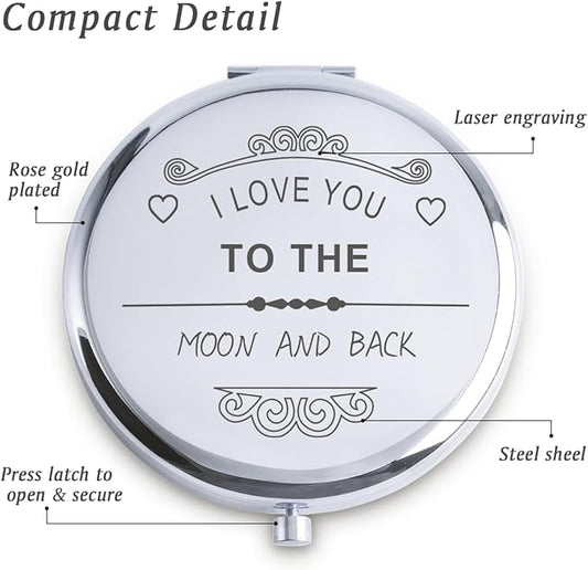 Personalized Gifts for Women Girls, Inspirational Compact Mirrors, 2025 Graduation Gifts for Her, Unique Mothers Day Birthday Gifts for Mom Sister Wife Daughter Niece, Friendship Gifts for Friends