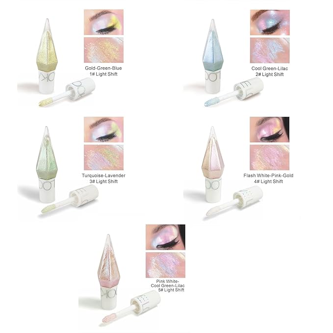 5 Pcs Glitter Eyeliner Liquid Eyeshadow Diamond Colorful Set with Shimmer and Waterproof for Gift Eye Glitter Makeup（Colourful）