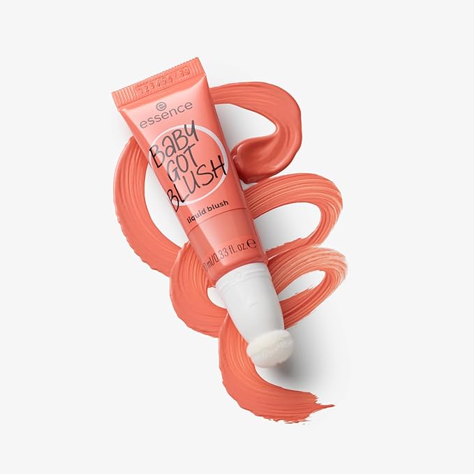 essence | Baby Got Blush Liquid Blush | Lightweight, Buildable, Radiant with Sponge Applicator | Vegan & Cruelty Free (40 | Coral Crush)