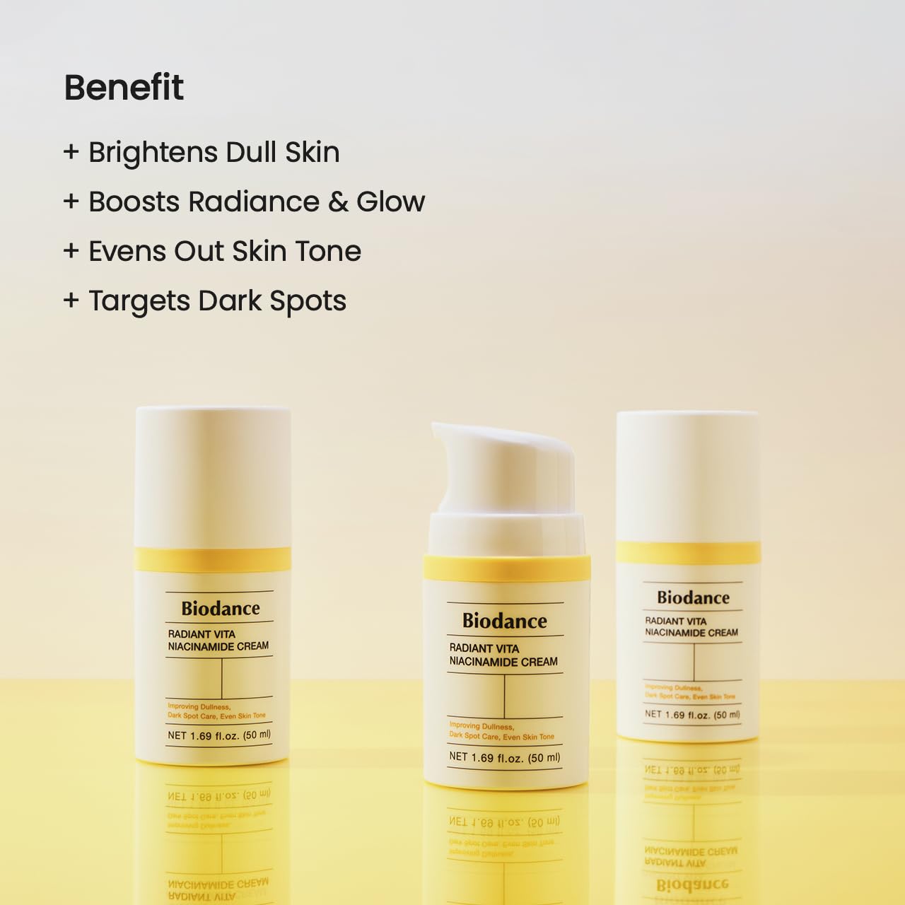 BIODANCE Radiant Vita Niacinamide Cream, Brightening, Dark Spot Correcting Facial Moisturizer, Korean Skincare, Stocking stuffers for teen girls | 1.69 fl.oz, 50ml