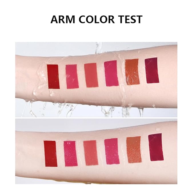 BONNIE CHOICE 6 Colors Wine Bottle Lip Tint Stain Set, Waterproof Long Lasting 24 Hour Wine Bottle Red Matte Lip Stain Non-stick Cup Lip Gloss Matte Liquid Lipstick Mini Makeup Set for Women