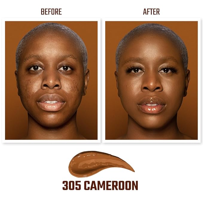 Juvia's Place I Am Magic Natural Radiance Foundation - 305Cameroon - Full Coverage Liquid Foundation Makeup for Dry, Mature, Aging, and Combination Skin - Lightweight Longwear Base with Radiant Finish