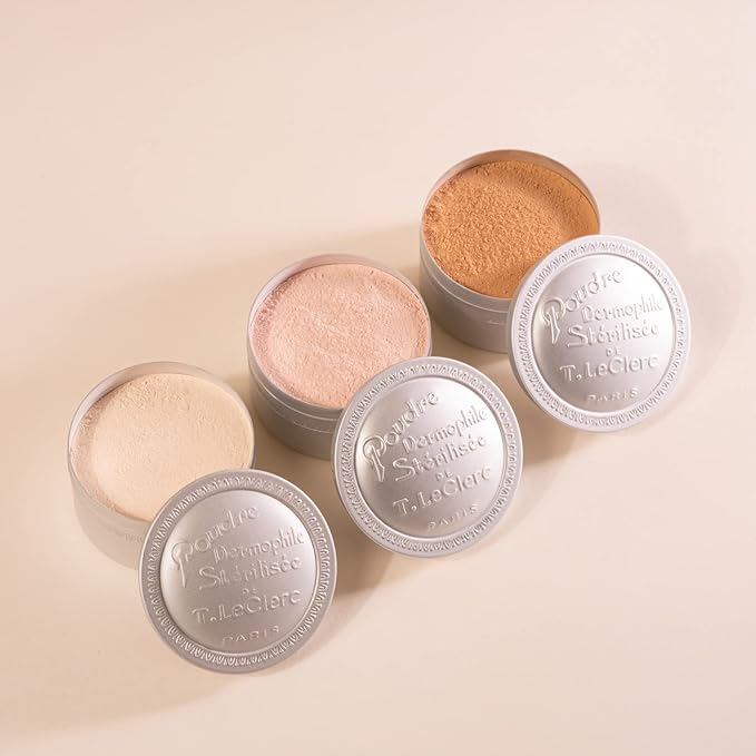 T. LeClerc Loose Facial Powder - Face Makeup Setting Powder Longwear, Blendable Mineral Minimizes Pores & Perfects Skin Tones Blurs Fine Lines Foundation, Concealer, Smoothes, Mattifies (Camelia)