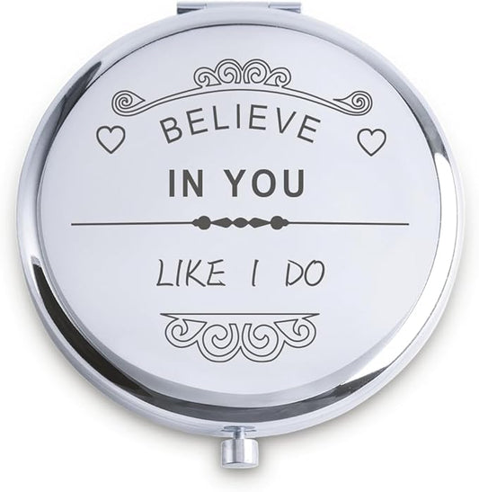 Personalized Gifts for Women Girls, Inspirational Compact Mirrors, 2025 Graduation Gifts for Her, Unique Mothers Day Birthday Gifts for Mom Sister Wife Daughter Niece, Friendship Gifts for Friends