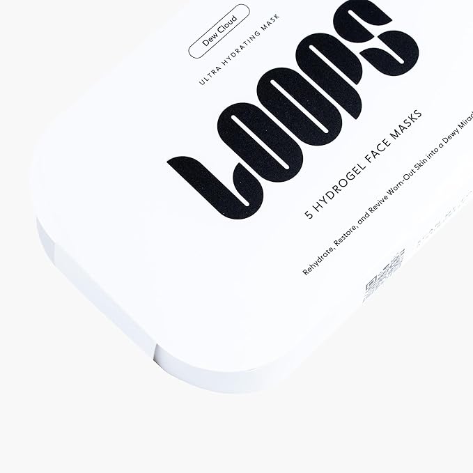 LOOPS Dew Cloud Ultra Hydrating Hydrogel Korean Face Mask for Every Skin Type - Five Ultra Hydrating Collagen Masks to Deeply Moisturize and Restore Your Skin - 5 pc