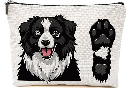 Border Collie Makeup Bag Border Collie Gifts Cosmetic Bag Dog Lovers Gifts for Women Girls Dog Mom Friend Dog Owner Gifts Travel Organizer Zipper Pouch Graduation Birthday Friendship Gifts