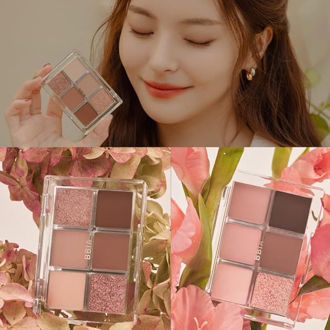 BBIA Ready To Wear Eye Palette - Ultimate Eyeshadow Palette Blendable & Buildable Shade Soft Texture Shimmer Finish Gorgeous Pearls Daily Eye Shadow Colors Vegan Korean Eye Makeup (03 DRY FLOWER)