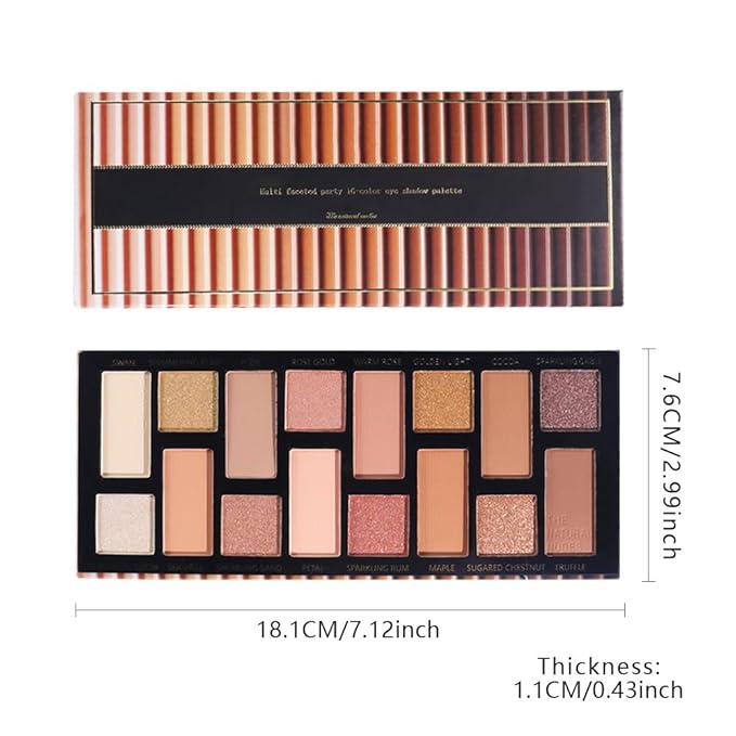 16 Colors Eyeshadow Palette,Matte&Glitter&Shimmer Eyeshadow Makeup,Naturing-Looking,High Pigment Waterproof Eye Shadow Palette Makeup, 100% Cruelty-free (07#Nude Pink)