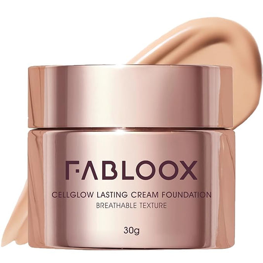 Cellglow Lasting Cream Foundation Makeup, For light fair medium skin with Buildable Medium to Full Coverage, Skincare Makeup Hybrid, Lightweight and Nourishing Formula, Radiant Finish, Vegan