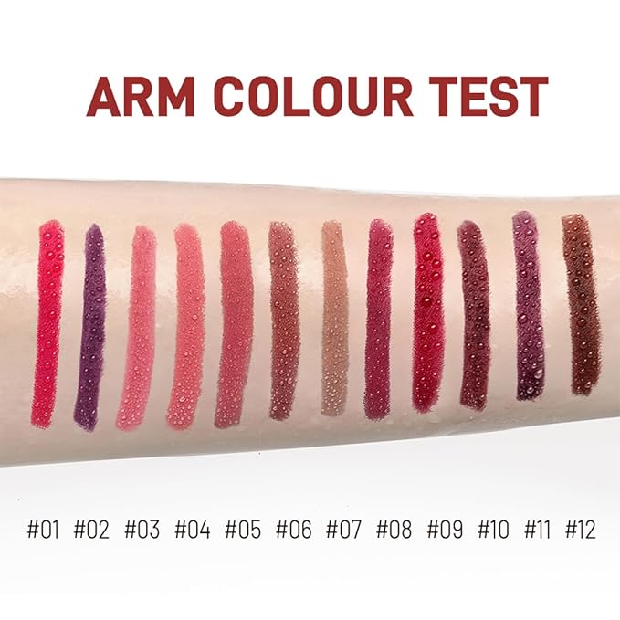 12Pcs Matte Lip Liner Set,Creamy Velvet Lipstick,One Step Lips Makeup Kit,Waterproof Long Lasting Smooth High Pigmented Lip Pencil for Daily