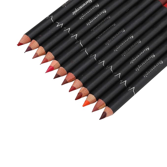 ZJchao 12Pcs Lip Liner, Contour Pencil for Girl Women, Smooth Soft Smudge Matte Long Lasting Lipstick Makeup Tool Set