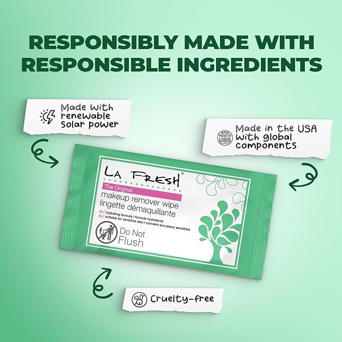 LA Fresh Makeup Remover Wipes with Vitamin E - Make up Remover Wipes for Face, Eyes, Lips - Face Wipes Travel Essentials - Case of 200ct Makeup Wipes