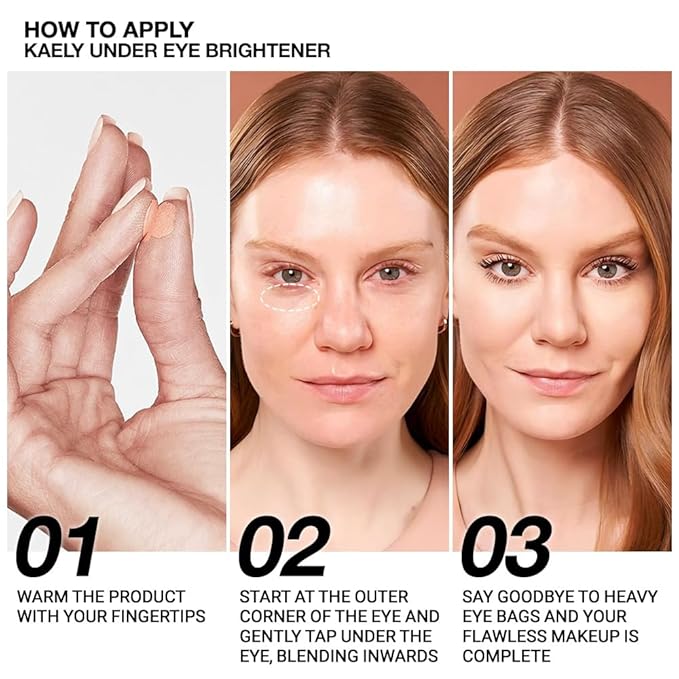 Kaely 2Pcs under Eye Brightener, Conceal Brighten Dark Circles, Color Correcting Pot Concealer for Dark Circles, corrector de ojeras, Waterproof, Vegan Makeup & Cruelty-Free, 09 Vanilla Shimmer