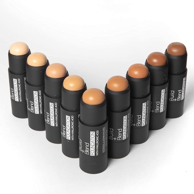 Palladio BUILD + BLEND Foundation Stick, Contour Stick for Face, Professional Makeup for Perfect Look, 0.25 Ounce (Cinnamon)