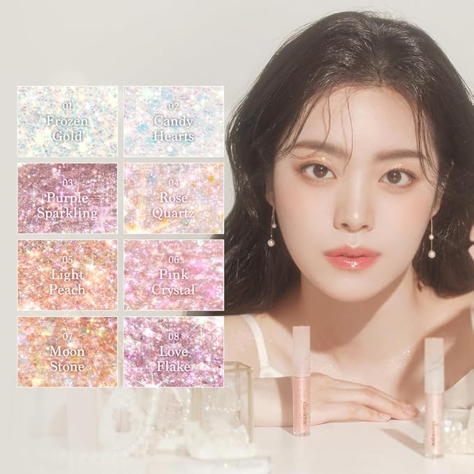 dasique Starlit Jewel Liquid Glitter (04 Rose Quartz) | Twinkle Glitter Shadow | Long-lasting | Multi-dimensional sparkle finish | Quick drying | Multipurpose